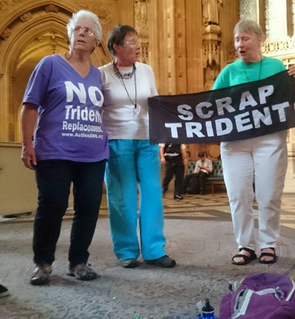 westminster singning occupation - Trident Replacement Vote Day 2016